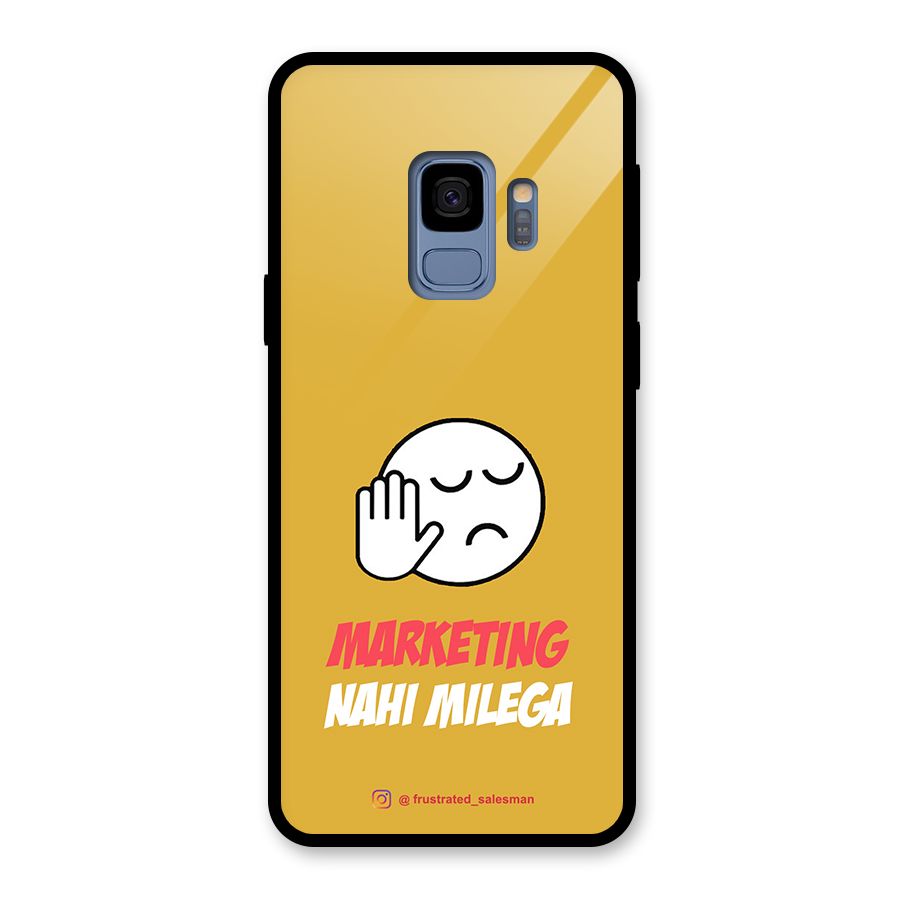 Marketing Nahi Milega Mustard Yellow Glass Back Case for Galaxy S9