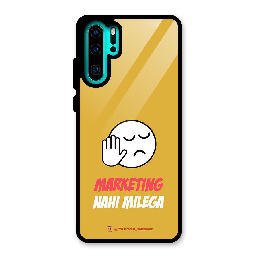 Marketing Nahi Milega Mustard Yellow Glass Back Case for Huawei P30 Pro