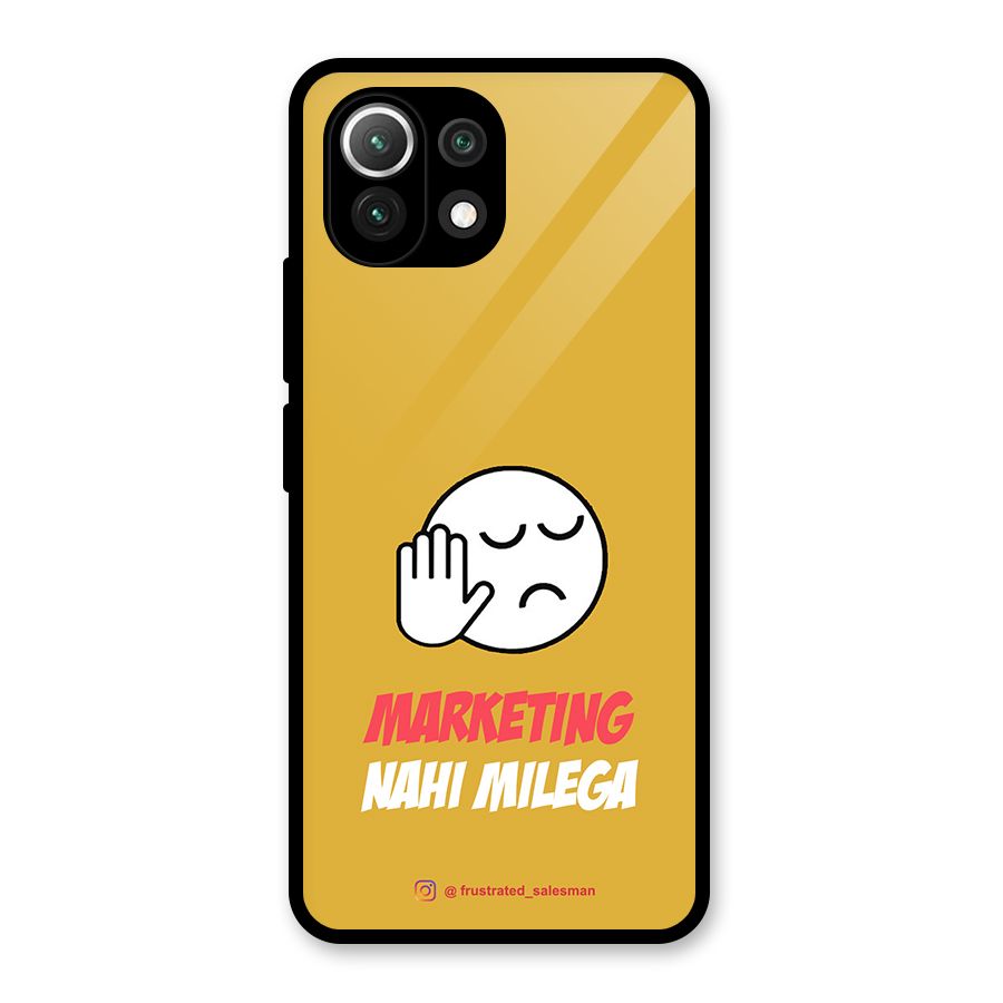 Marketing Nahi Milega Mustard Yellow Glass Back Case for Mi 11 Lite NE 5G