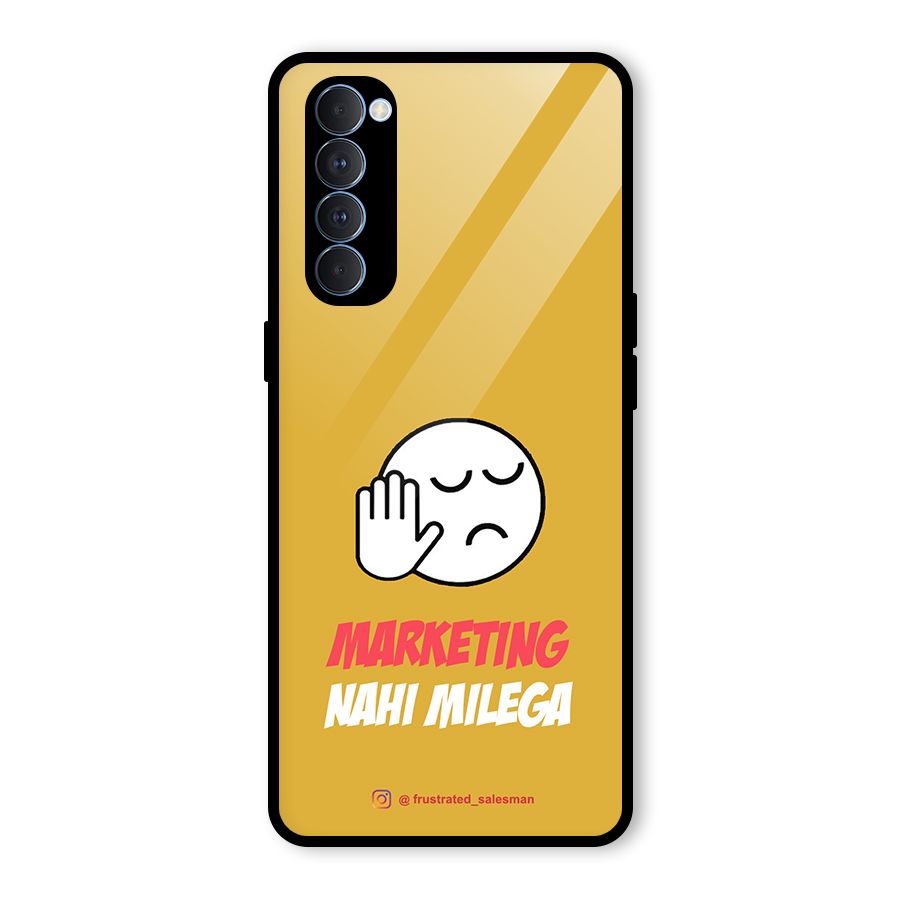Marketing Nahi Milega Mustard Yellow Glass Back Case for Oppo Reno4 Pro