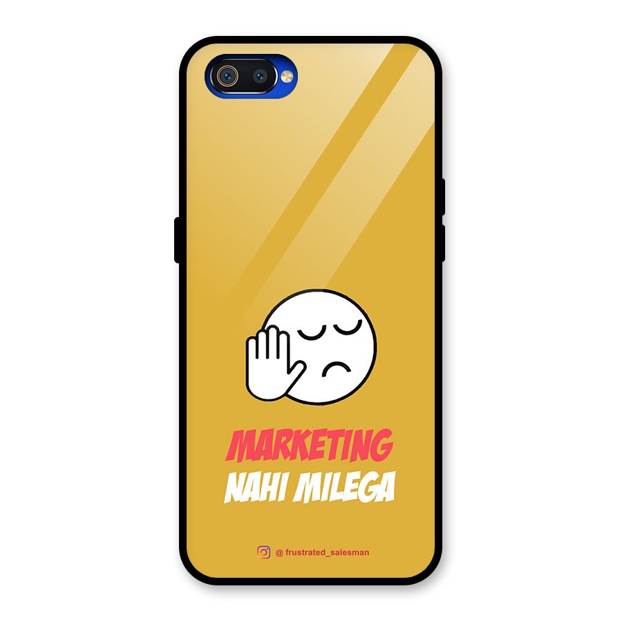 Marketing Nahi Milega Mustard Yellow Glass Back Case for Realme C2