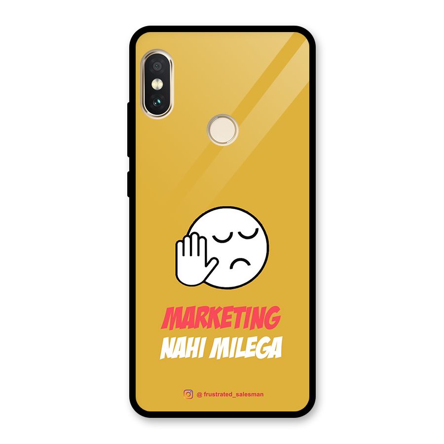 Marketing Nahi Milega Mustard Yellow Glass Back Case for Redmi Note 5 Pro