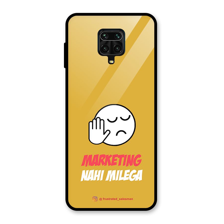 Marketing Nahi Milega Mustard Yellow Glass Back Case for Redmi Note 9 Pro Max
