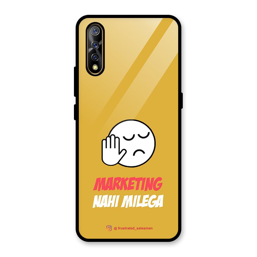 Marketing Nahi Milega Mustard Yellow Glass Back Case for Vivo S1