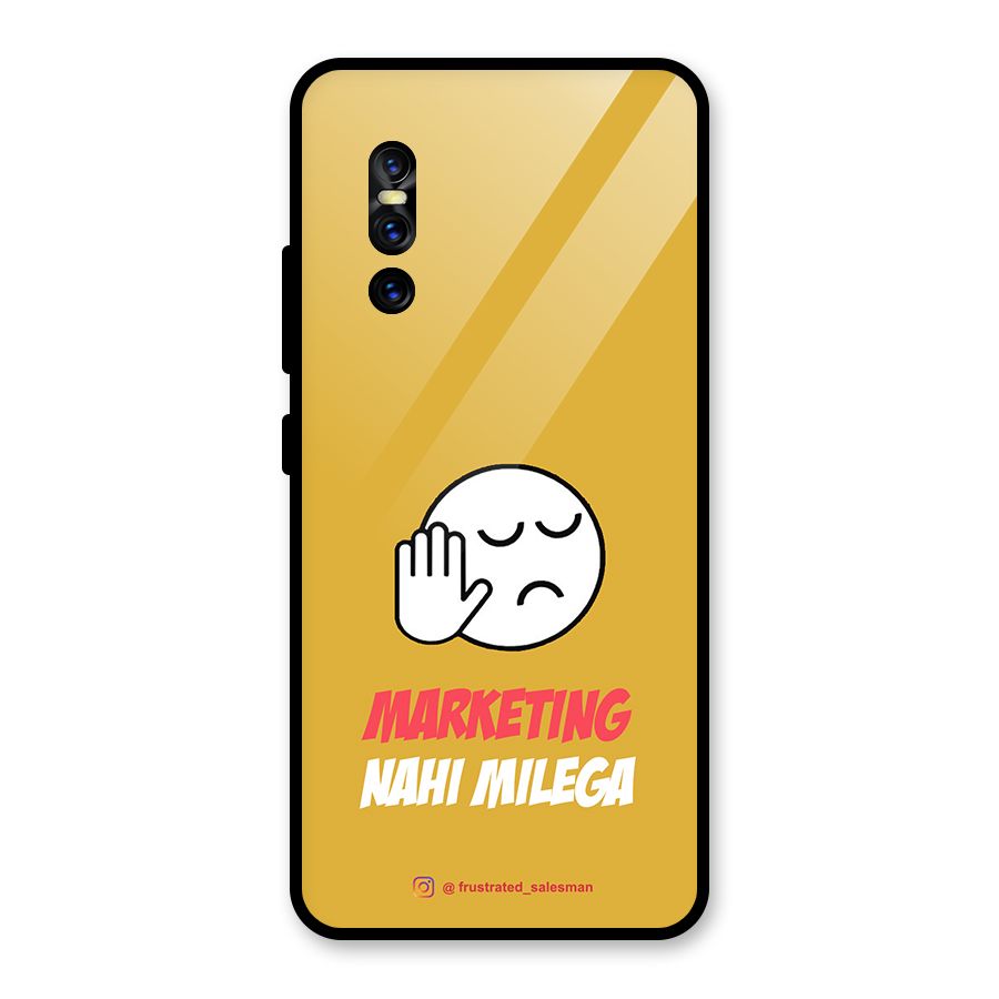 Marketing Nahi Milega Mustard Yellow Glass Back Case for Vivo V15 Pro