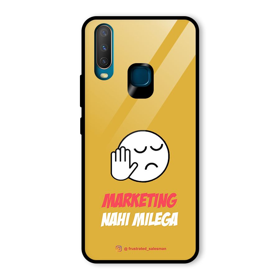 Marketing Nahi Milega Mustard Yellow Glass Back Case for Vivo Y15