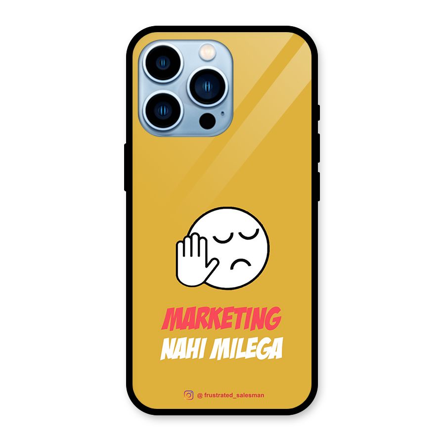 Marketing Nahi Milega Mustard Yellow Glass Back Case for iPhone 13 Pro