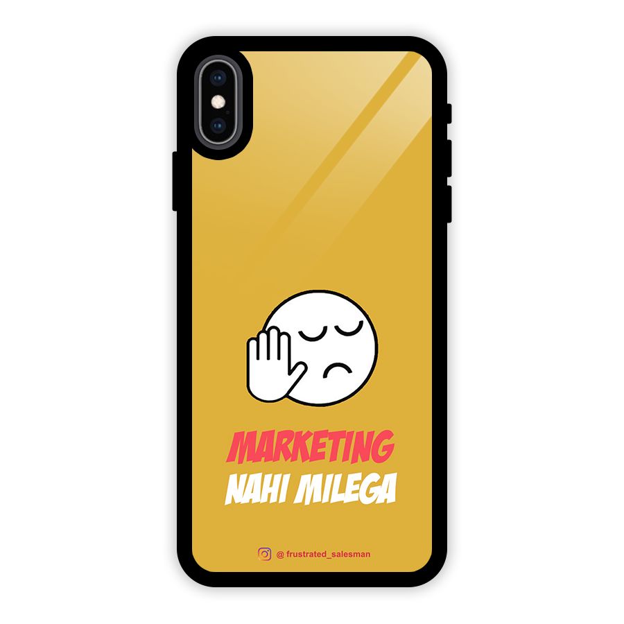 Marketing Nahi Milega Mustard Yellow Glass Back Case for iPhone XS Max