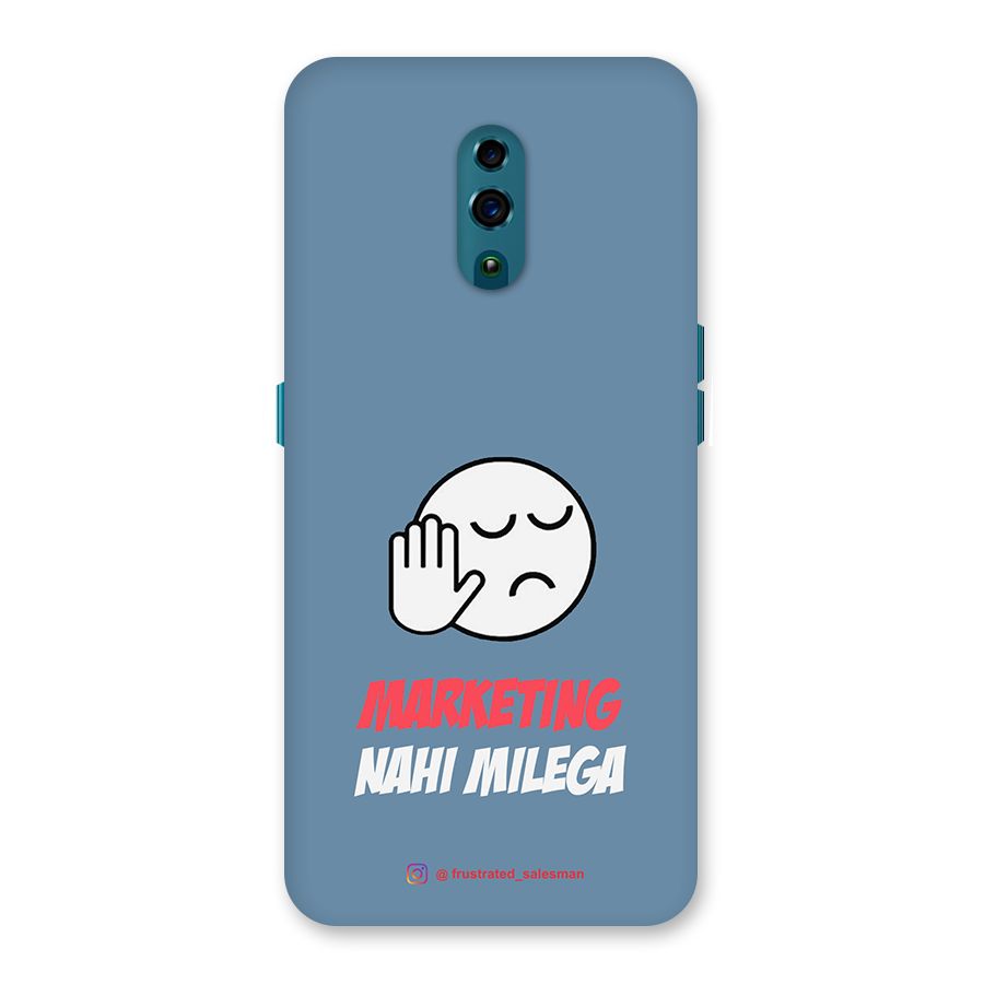 Marketing Nahi Milega SteelBlue Back Case for Oppo Reno