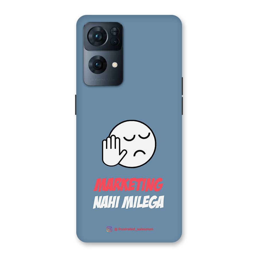 Marketing Nahi Milega SteelBlue Back Case for Oppo Reno7 Pro 5G