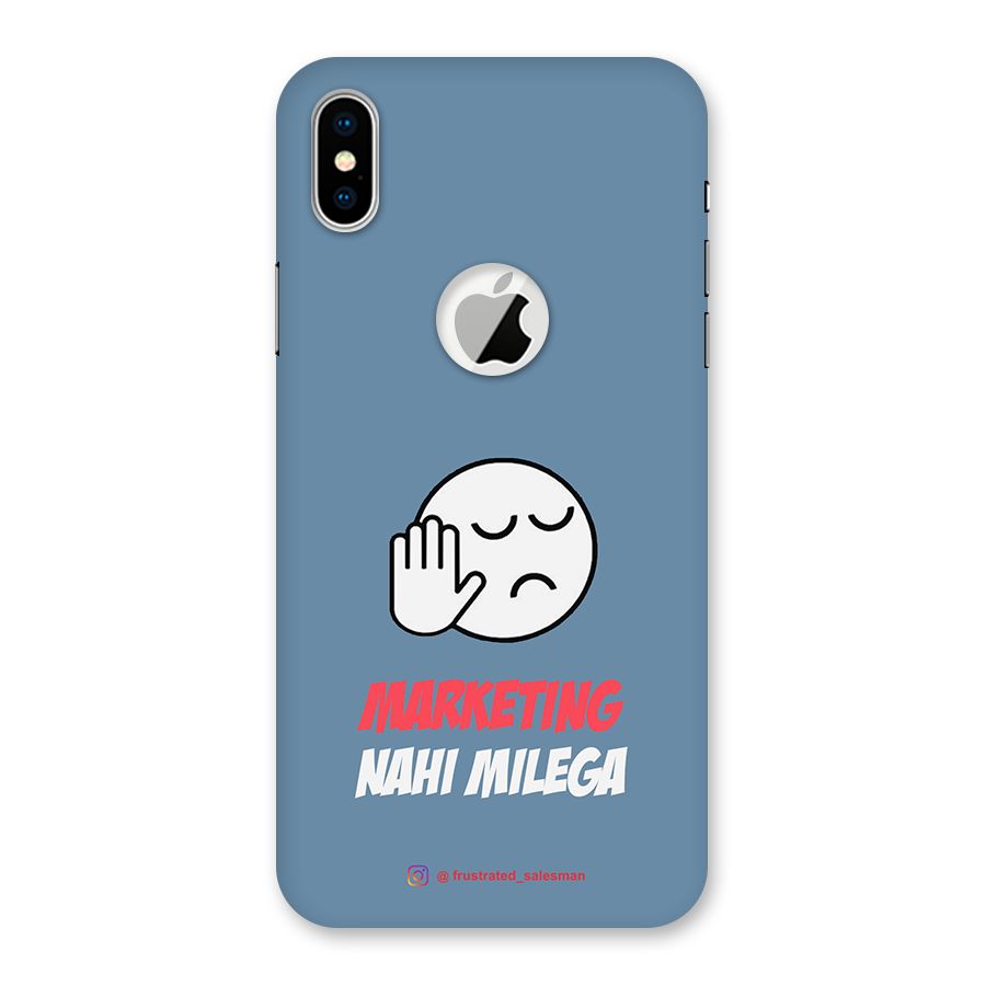 Marketing Nahi Milega SteelBlue Back Case for iPhone X Logo Cut