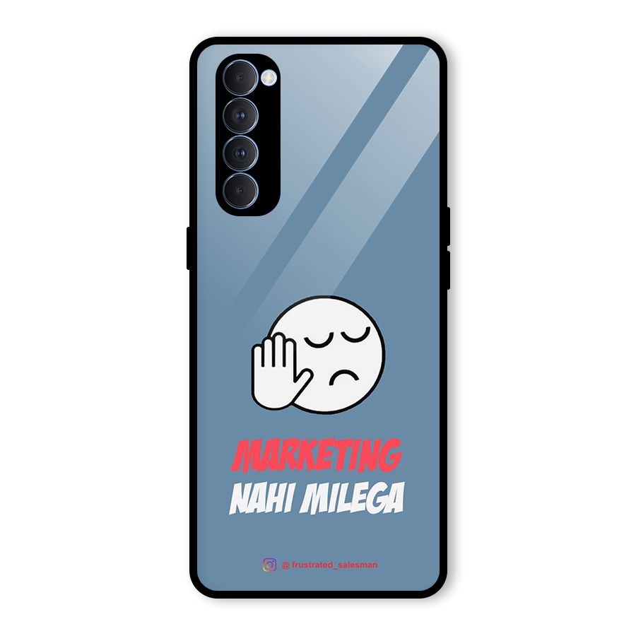 Marketing Nahi Milega SteelBlue Glass Back Case for Oppo Reno4 Pro
