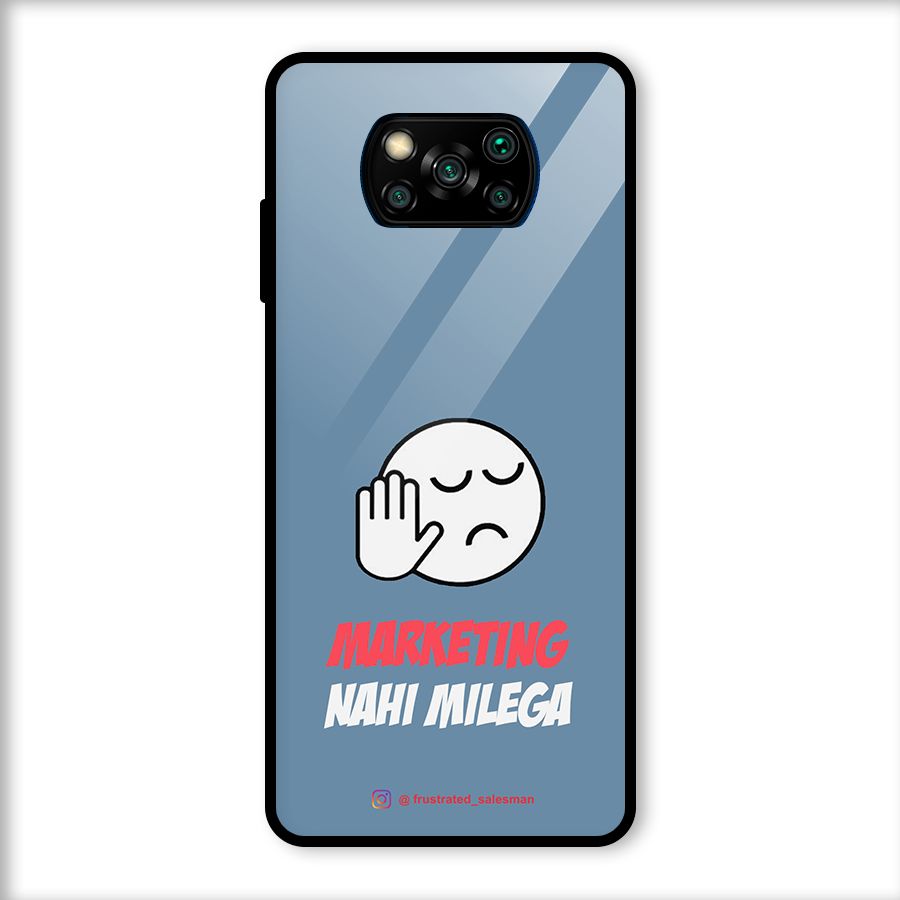 Marketing Nahi Milega SteelBlue Glass Back Case for Poco X3