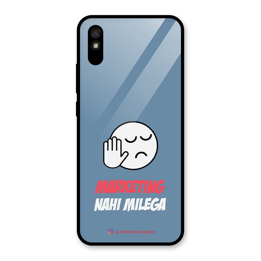 Marketing Nahi Milega SteelBlue Glass Back Case for Redmi 9A