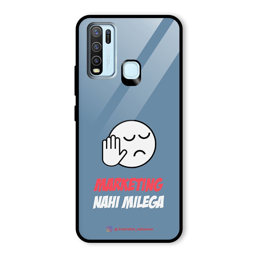 Marketing Nahi Milega SteelBlue Glass Back Case for Vivo Y50