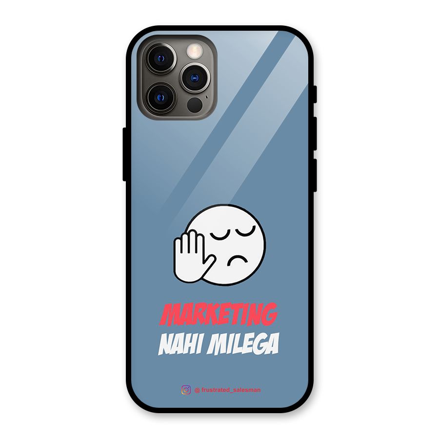 Marketing Nahi Milega SteelBlue Glass Back Case for iPhone 12 Pro