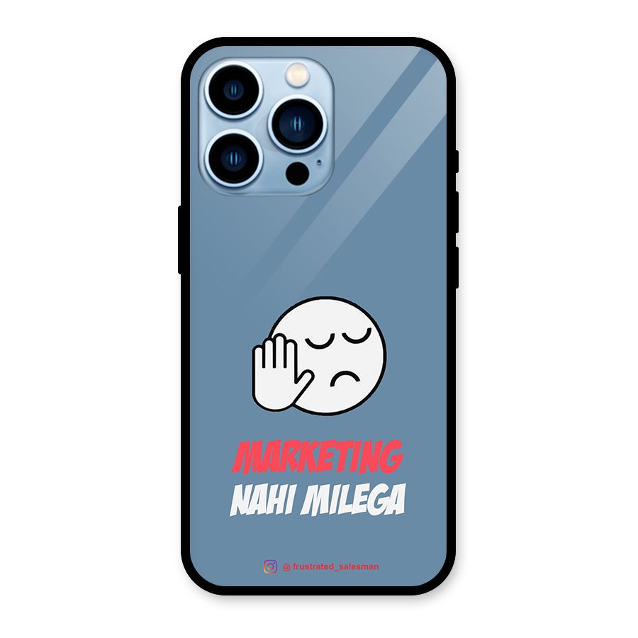 Marketing Nahi Milega SteelBlue Glass Back Case for iPhone 13 Pro
