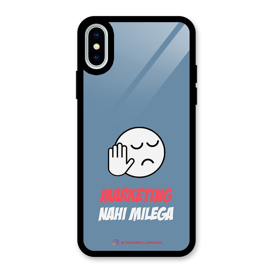 Marketing Nahi Milega SteelBlue Glass Back Case for iPhone X
