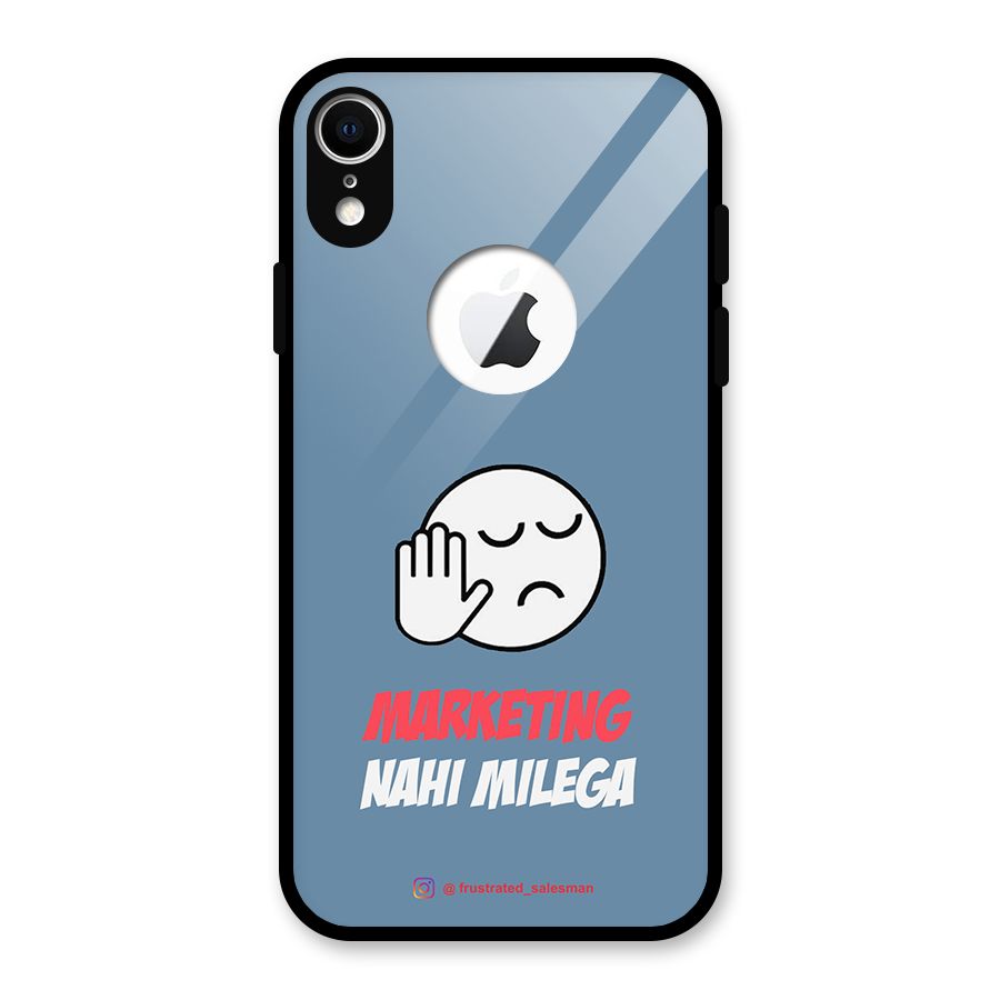 Marketing Nahi Milega SteelBlue Glass Back Case for iPhone XR Logo Cut