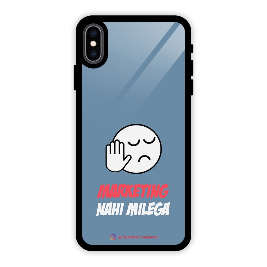 Marketing Nahi Milega SteelBlue Glass Back Case for iPhone XS Max