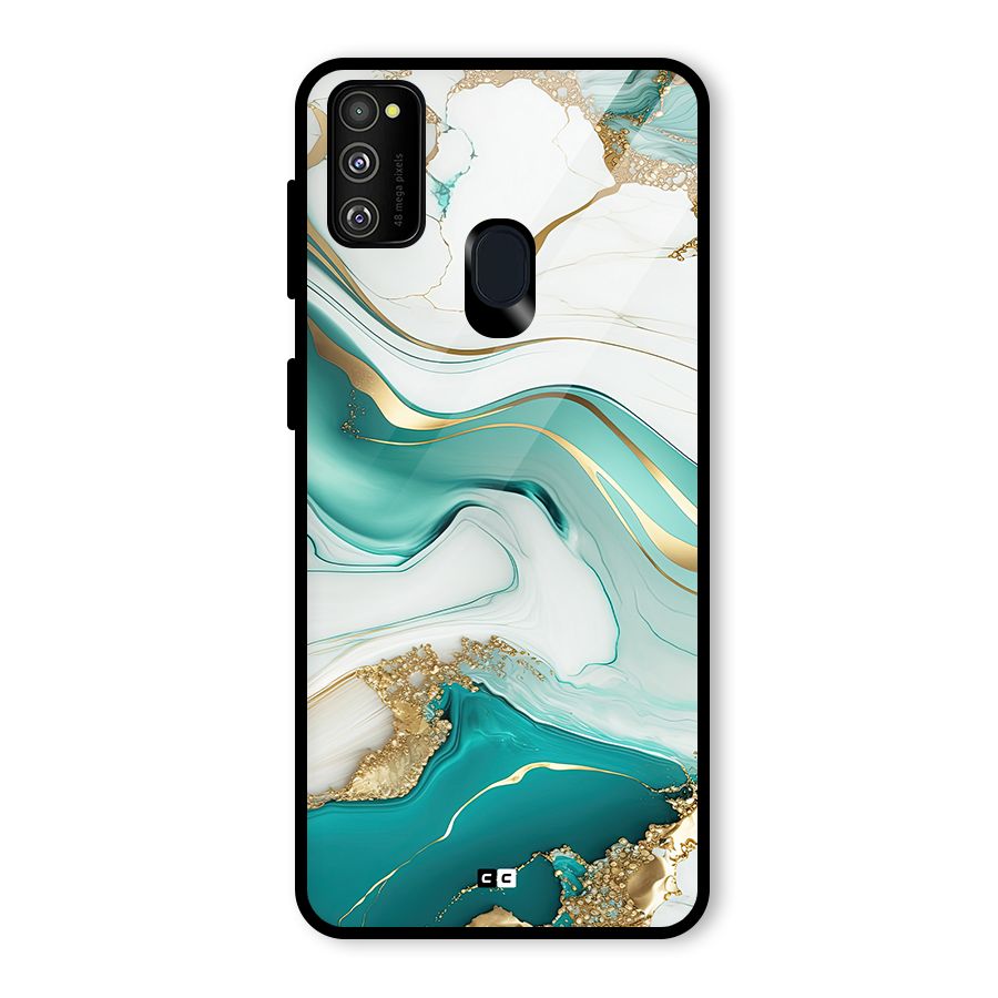 Marvelous Marble Glass Back Case for Galaxy M21