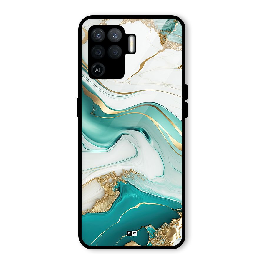 Marvelous Marble Glass Back Case for Oppo F19 Pro