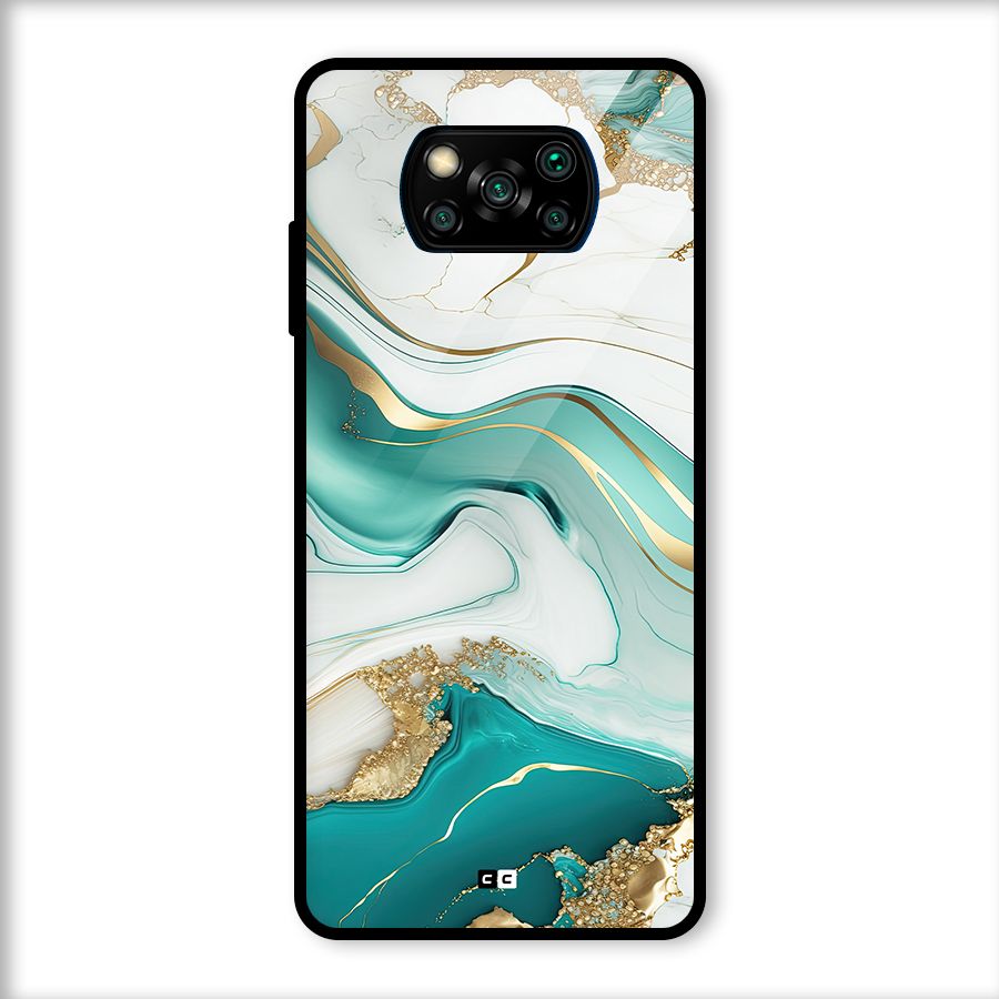 Marvelous Marble Glass Back Case for Poco X3