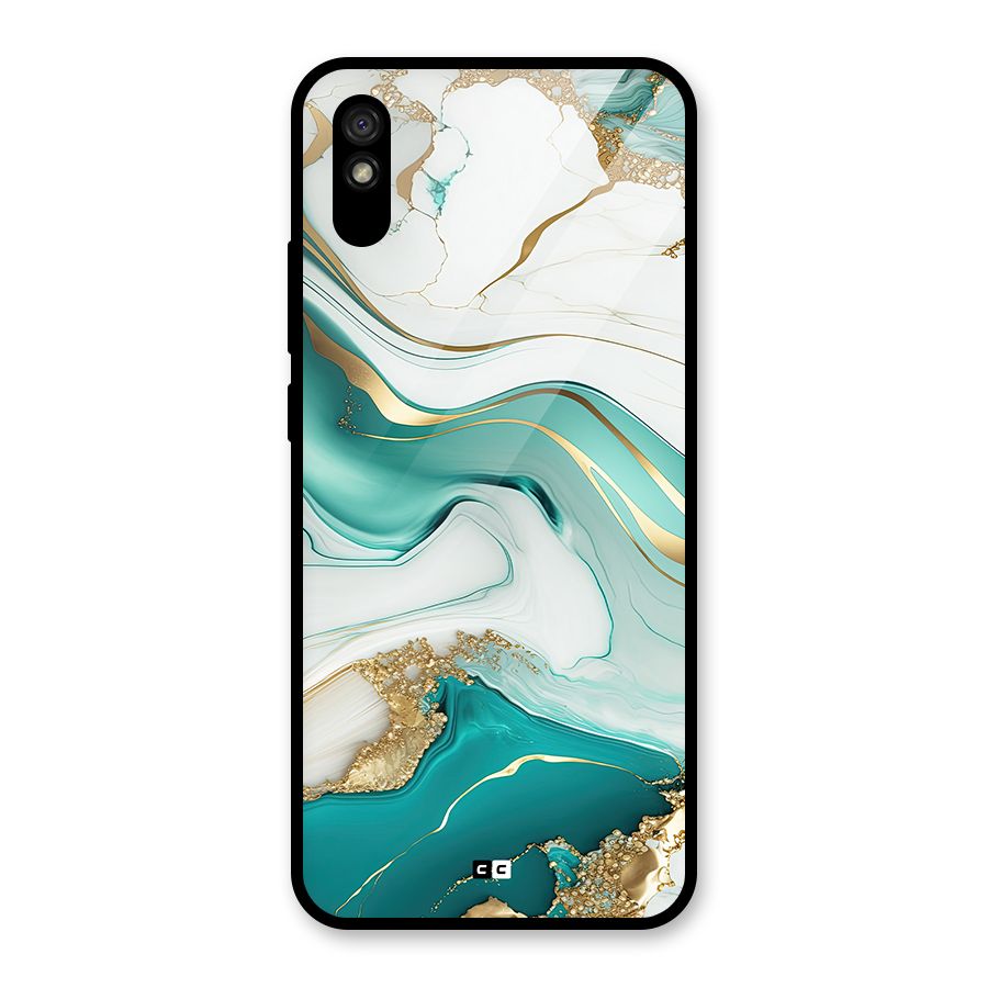 Marvelous Marble Glass Back Case for Redmi 9i