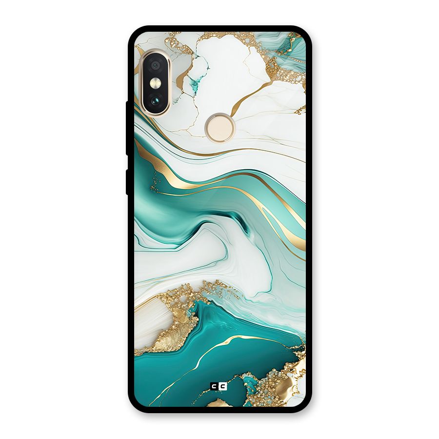 Marvelous Marble Glass Back Case for Redmi Note 5 Pro