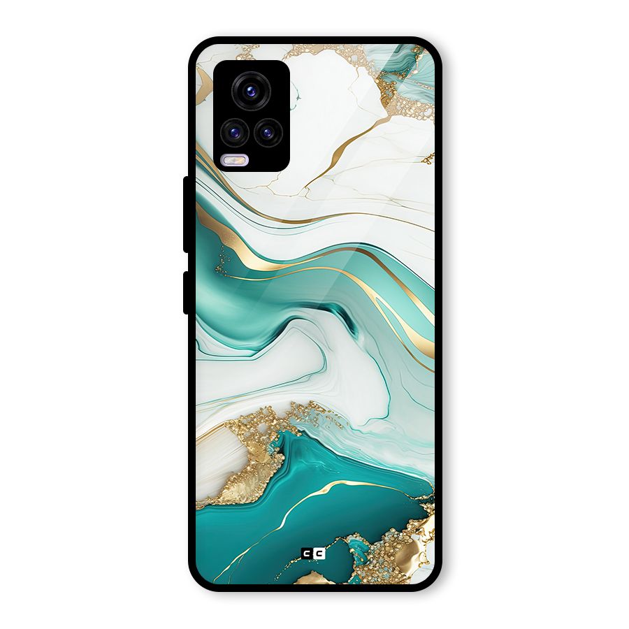 Marvelous Marble Glass Back Case for Vivo V20 2021