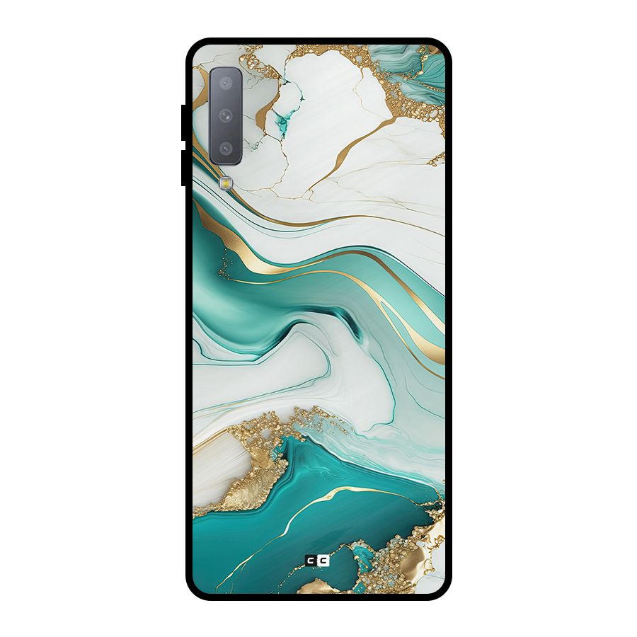Marvelous Marble Metal Back Case for Galaxy A7 (2018)