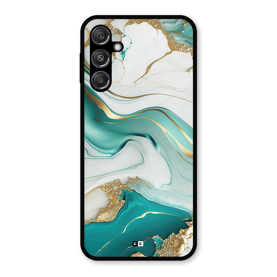 Marvelous Marble Metal Back Case for Galaxy M34 5G