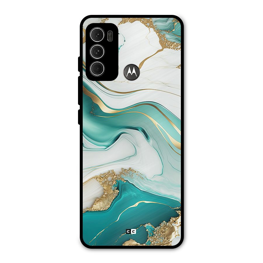 Marvelous Marble Metal Back Case for Moto G60