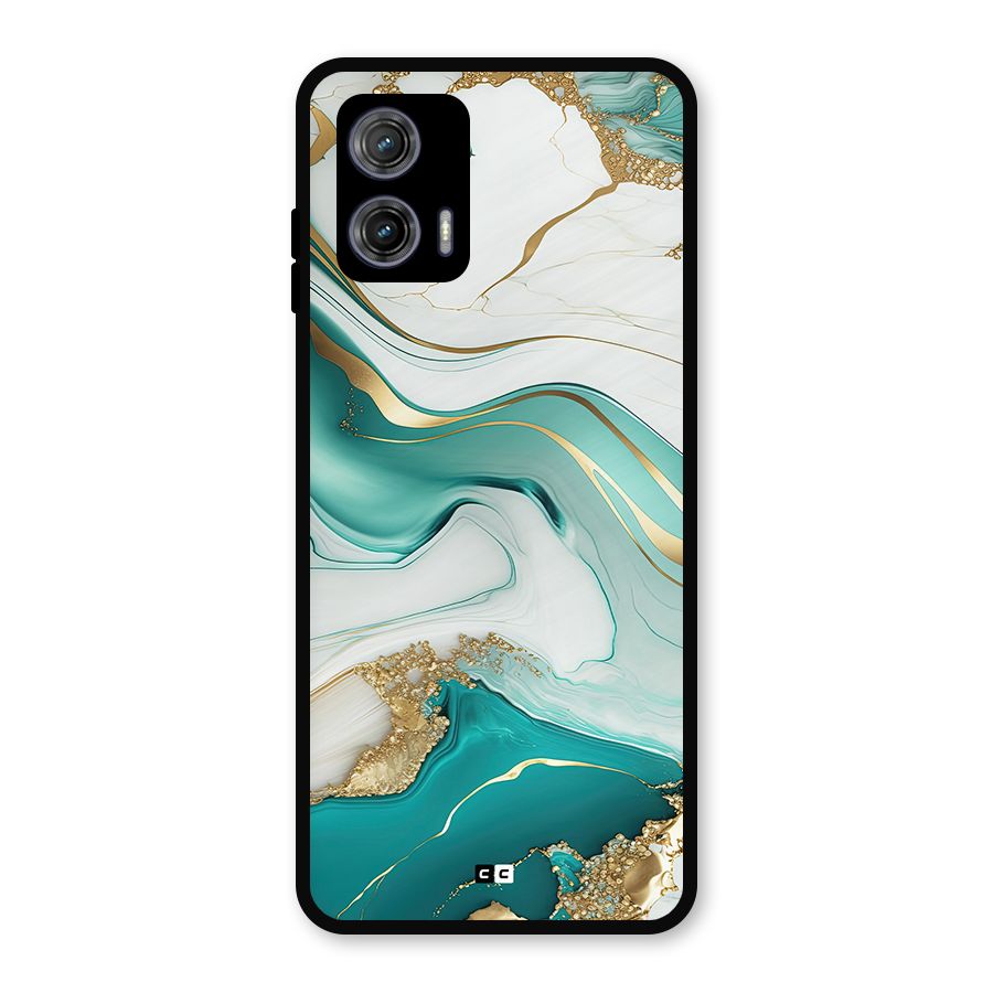 Marvelous Marble Metal Back Case for Moto G73