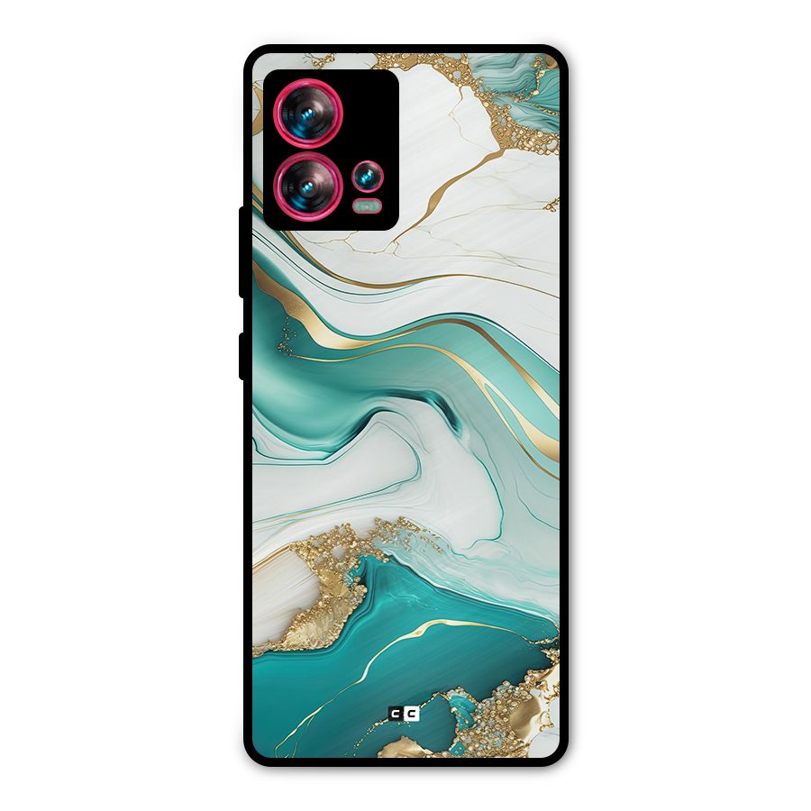 Marvelous Marble Metal Back Case for Motorola Edge 30 Fusion