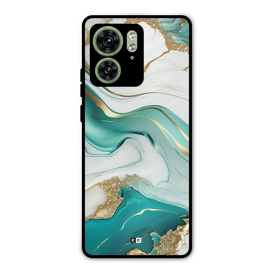 Marvelous Marble Metal Back Case for Motorola Edge 40 5G