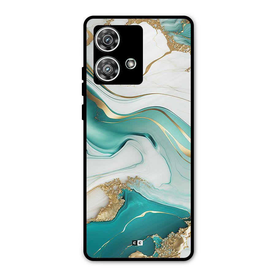 Marvelous Marble Metal Back Case for Motorola Edge 40 Neo