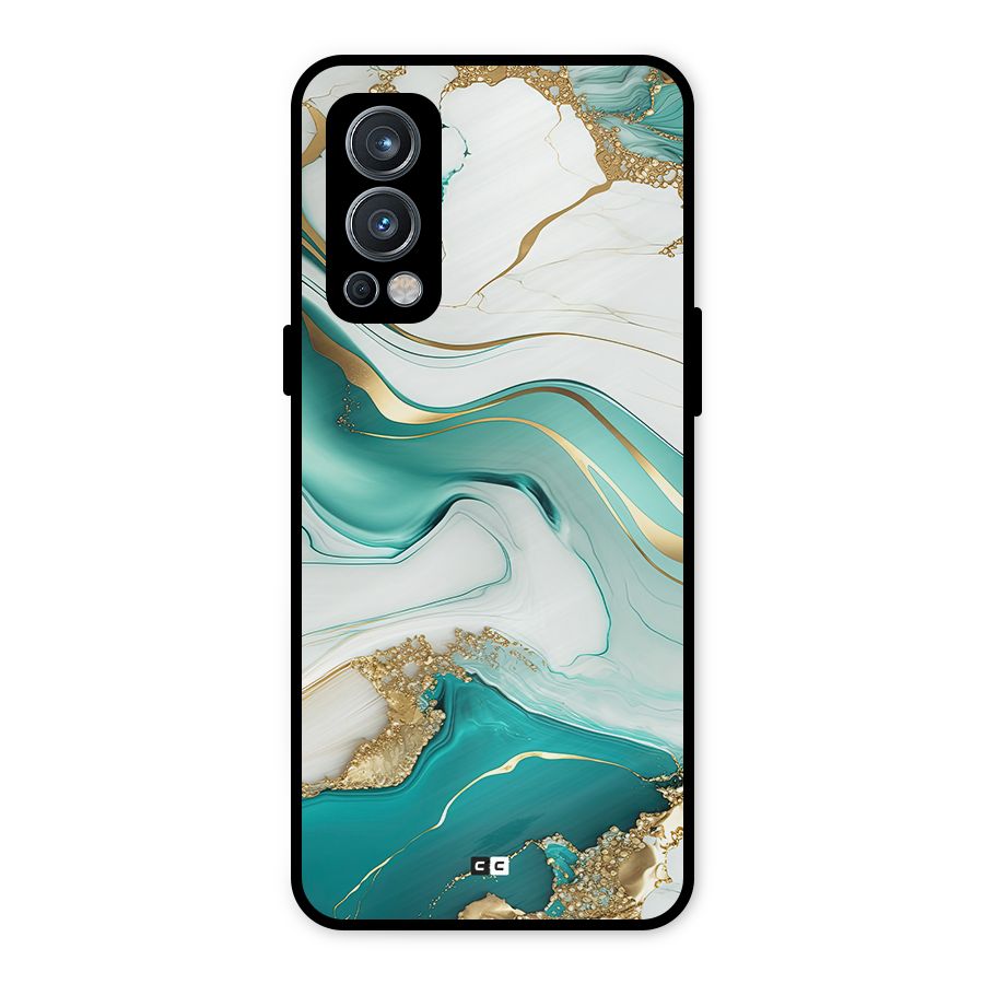 Marvelous Marble Metal Back Case for OnePlus Nord 2 5G
