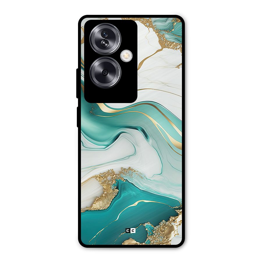 Marvelous Marble Metal Back Case for Oppo A79 5G
