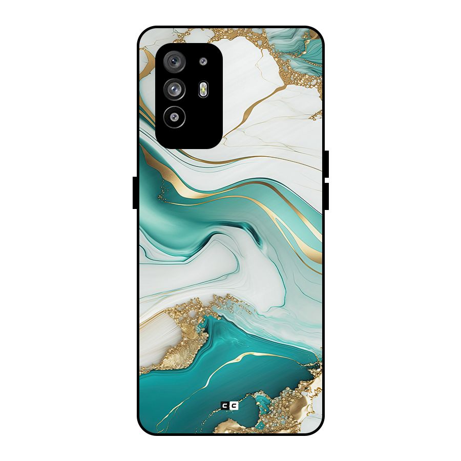 Marvelous Marble Metal Back Case for Oppo F19 Pro Plus 5G