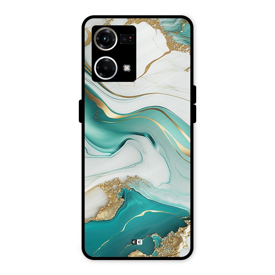 Marvelous Marble Metal Back Case for Oppo F21s Pro 4G