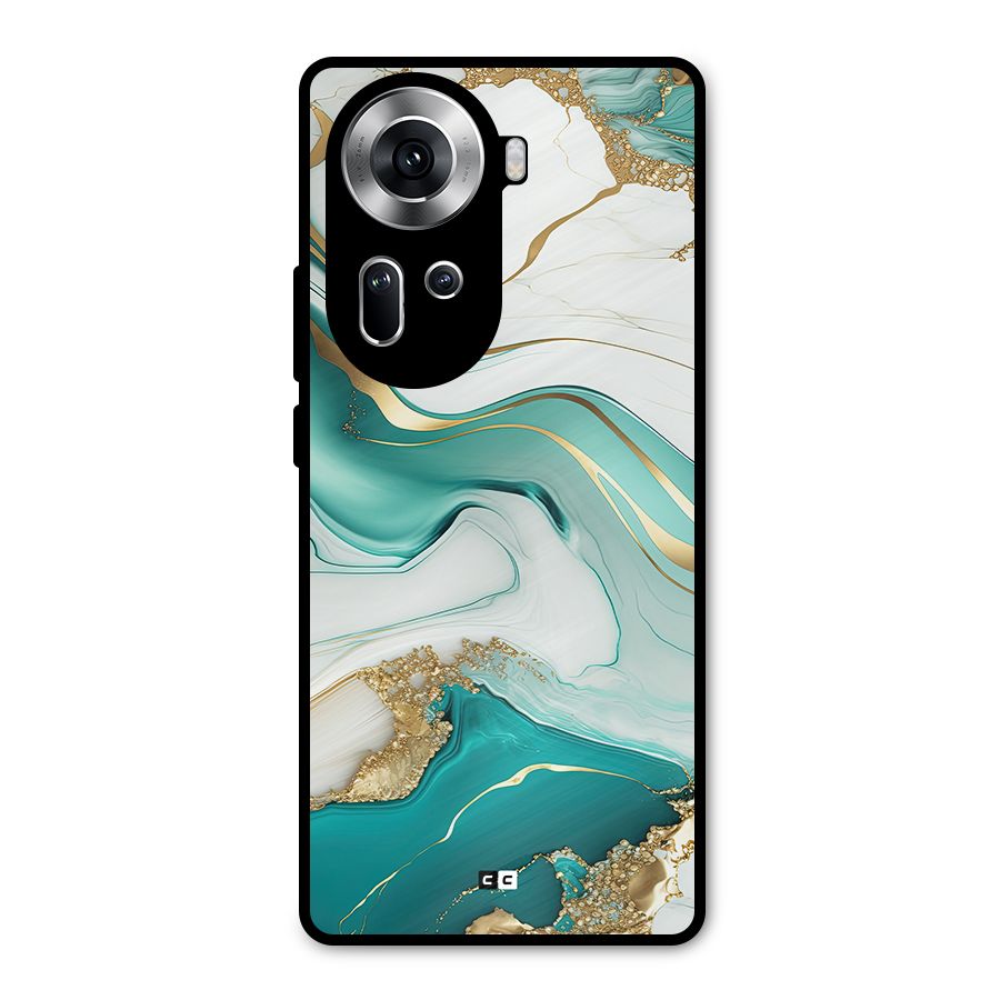 Marvelous Marble Metal Back Case for Oppo Reno11 5G