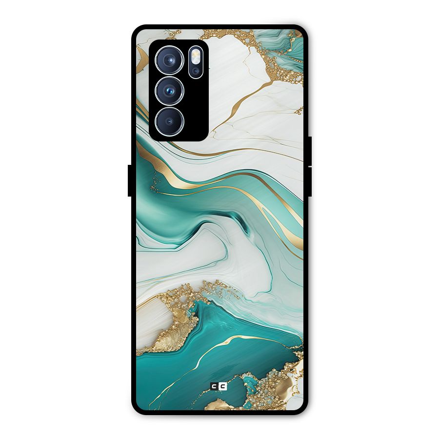 Marvelous Marble Metal Back Case for Oppo Reno6 Pro 5G