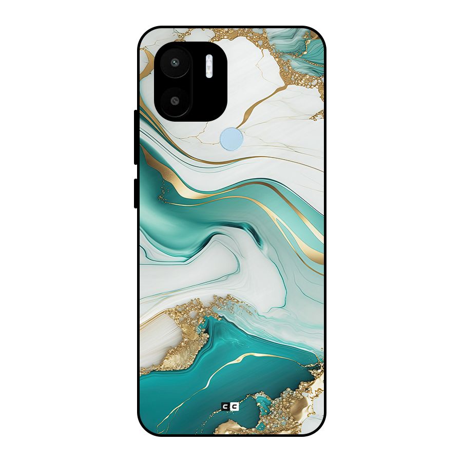 Marvelous Marble Metal Back Case for Redmi A1 Plus