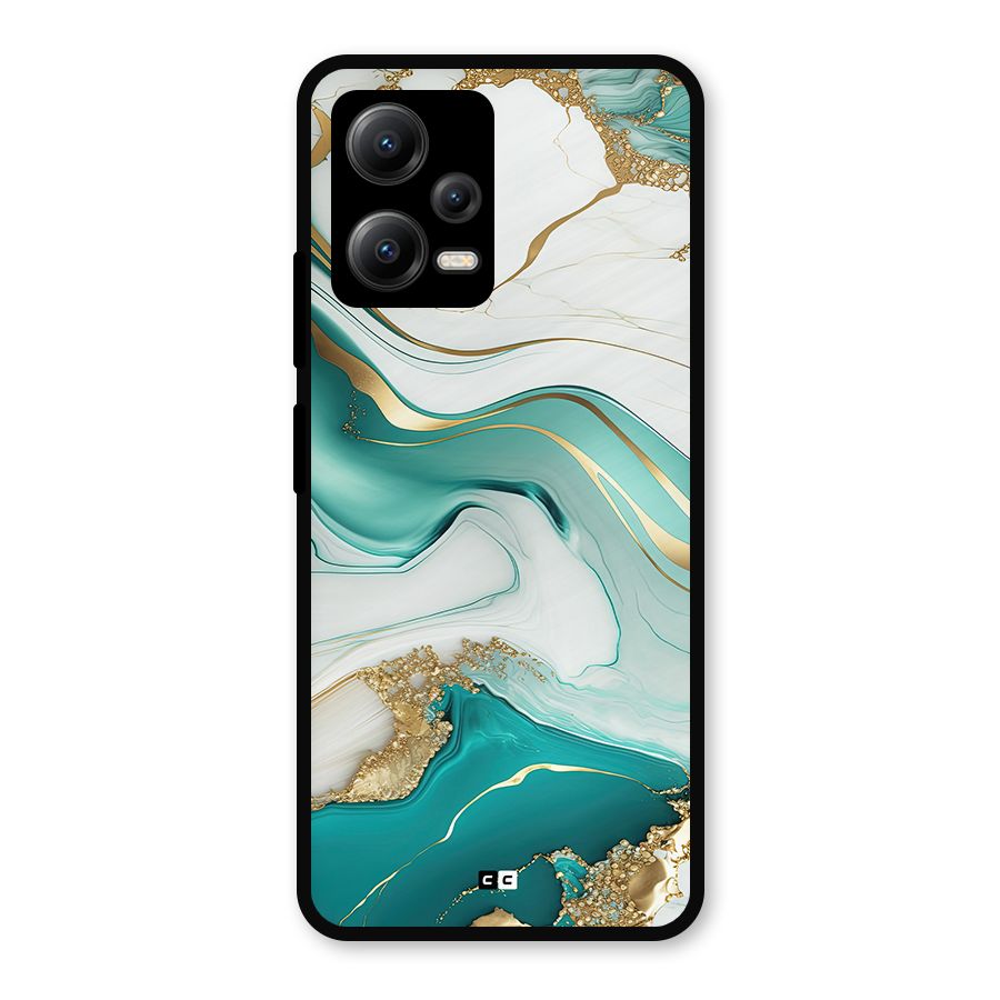 Marvelous Marble Metal Back Case for Redmi Note 12 5G
