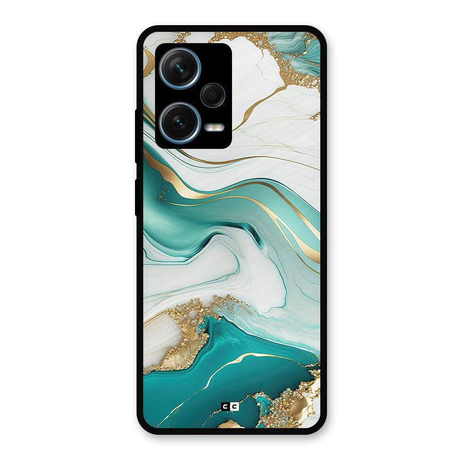 Marvelous Marble Metal Back Case for Redmi Note 12 Pro Plus 5G
