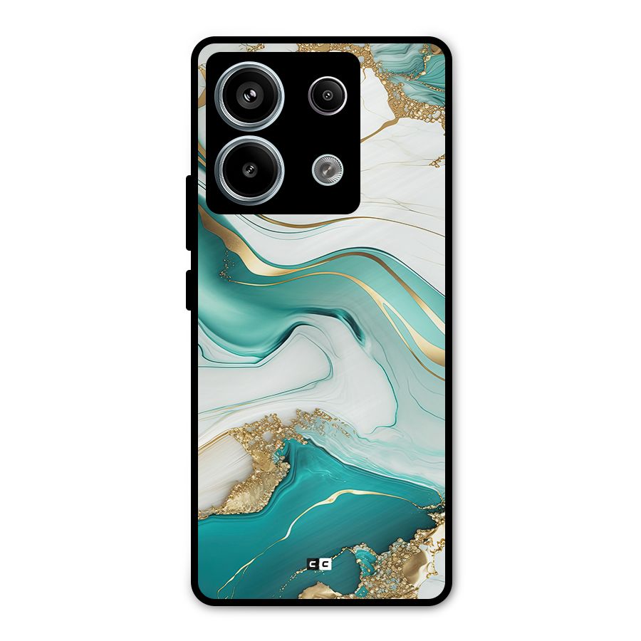 Marvelous Marble Metal Back Case for Redmi Note 13 Pro 5G