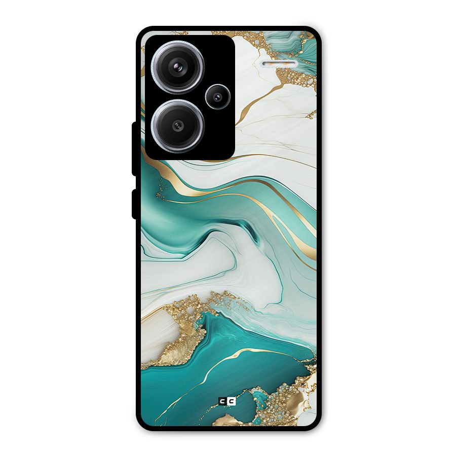 Marvelous Marble Metal Back Case for Redmi Note 13 Pro Plus