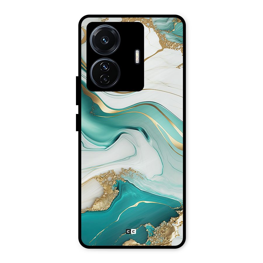 Marvelous Marble Metal Back Case for Vivo T1 Pro