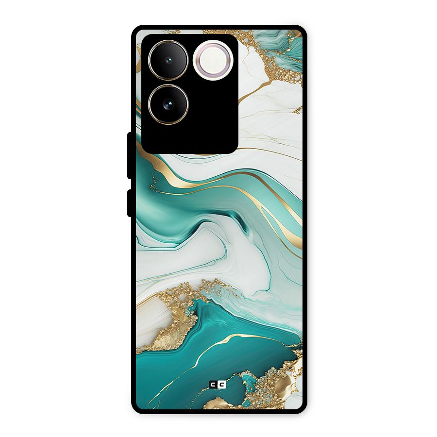 Marvelous Marble Metal Back Case for Vivo T2 Pro